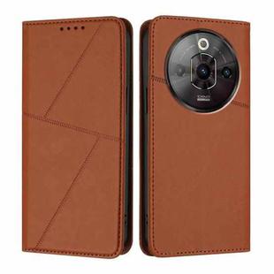 For ZTE Nubia Focus Pro Strong Magnetic Frosted Flip Leather Phone Case(Coffee Color)