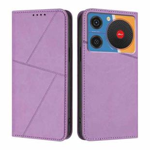 For ZTE nubia Music Strong Magnetic Frosted Flip Leather Phone Case(Light Purple)