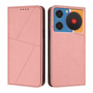 For ZTE nubia Music Strong Magnetic Frosted Flip Leather Phone Case(Pink)