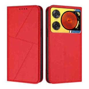 For ZTE nubia Music 2 Strong Magnetic Frosted Flip Leather Phone Case(Red)