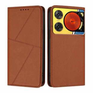 For ZTE nubia Music 2 Strong Magnetic Frosted Flip Leather Phone Case(Coffee Color)