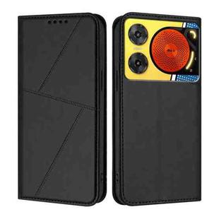 For ZTE nubia Music 2 Strong Magnetic Frosted Flip Leather Phone Case(Black)