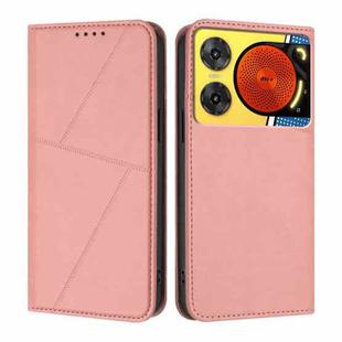 For ZTE nubia Music 2 Strong Magnetic Frosted Flip Leather Phone Case(Pink)