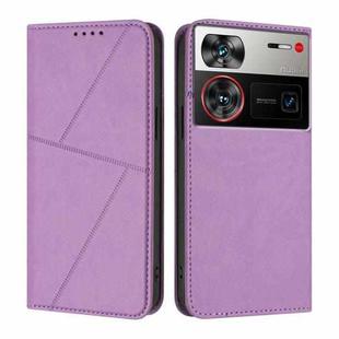 For ZTE nubia Z60 Ultra Strong Magnetic Frosted Flip Leather Phone Case(Light Purple)