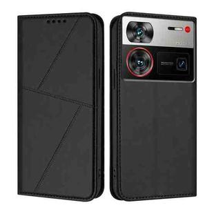 For ZTE nubia Z60 Ultra Strong Magnetic Frosted Flip Leather Phone Case(Black)