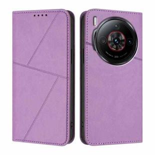 For ZTE nubia Z60S Pro Strong Magnetic Frosted Flip Leather Phone Case(Light Purple)