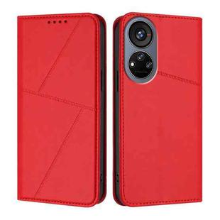 For ZTE Voyage 40 Strong Magnetic Frosted Flip Leather Phone Case(Red)