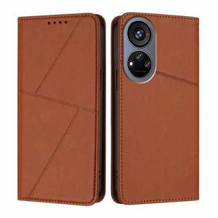 For ZTE Voyage 40 Strong Magnetic Frosted Flip Leather Phone Case(Coffee Color)