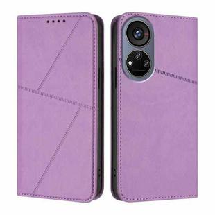 For ZTE Voyage 40 Strong Magnetic Frosted Flip Leather Phone Case(Light Purple)