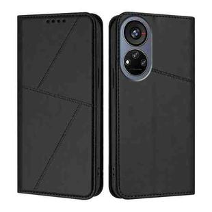 For ZTE Voyage 40 Strong Magnetic Frosted Flip Leather Phone Case(Black)