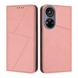 For ZTE Voyage 40 Strong Magnetic Frosted Flip Leather Phone Case(Pink)