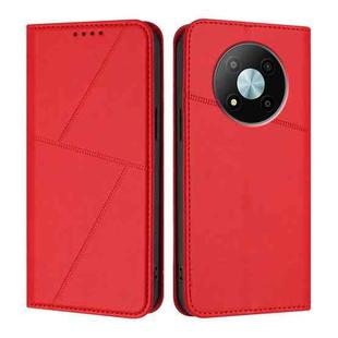 For ZTE Voyage 41 5G Strong Magnetic Frosted Flip Leather Phone Case(Red)