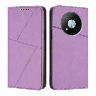 For ZTE Voyage 41 5G Strong Magnetic Frosted Flip Leather Phone Case(Light Purple)