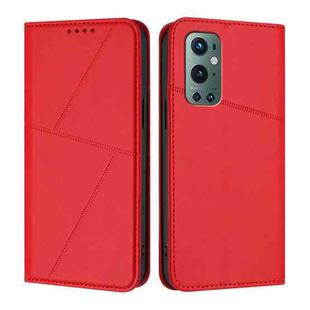 For OnePlus 9 Pro Strong Magnetic Frosted Flip Leather Phone Case(Red)