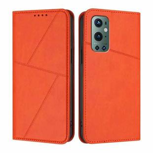 For OnePlus 9 Pro Strong Magnetic Frosted Flip Leather Phone Case(Orange)
