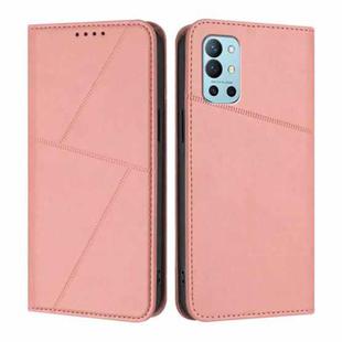 For OnePlus 9R Strong Magnetic Frosted Flip Leather Phone Case(Pink)