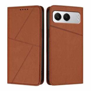 For OnePlus Nord 4 Strong Magnetic Frosted Flip Leather Phone Case(Coffee Color)
