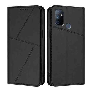 For OnePlus Nord N100 4G Strong Magnetic Frosted Flip Leather Phone Case(Black)