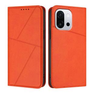 For OnePlus 13T Strong Magnetic Frosted Flip Leather Phone Case(Orange)