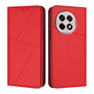 For OnePlus Ace 5 Strong Magnetic Frosted Flip Leather Phone Case(Red)