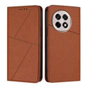 For OnePlus Ace 5 Strong Magnetic Frosted Flip Leather Phone Case(Coffee Color)