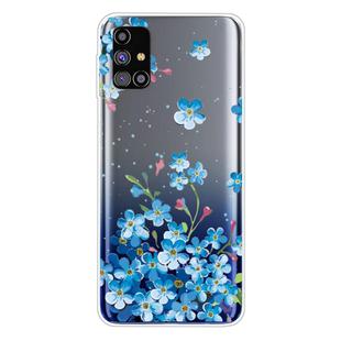 For Samsung Galaxy M31s Shockproof Painted Transparent TPU Protective Case(Star Flower)