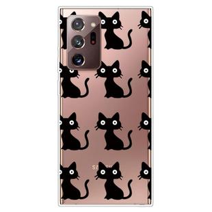 For Samsung Galaxy Note20 Ultra Shockproof Painted Transparent TPU Protective Case(Black Cats)