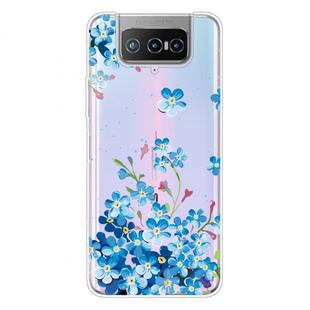 For Asus Zenfone 7 ZS670KS Shockproof Painted Transparent TPU Protective Case(Star Flower)