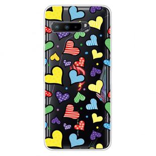 For Asus ROG Phone 3 ZS661KS Shockproof Painted Transparent TPU Protective Case(Hearts)