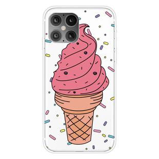 For iPhone 12 Pro Max Shockproof Painted Transparent TPU Protective Case(Ice Cream)