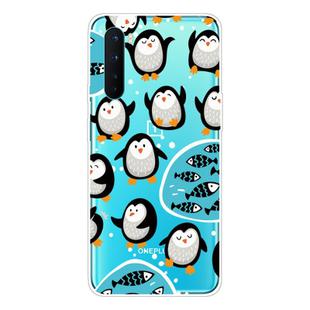 For OnePlus Nord Shockproof Painted Transparent TPU Protective Case(Penguin)