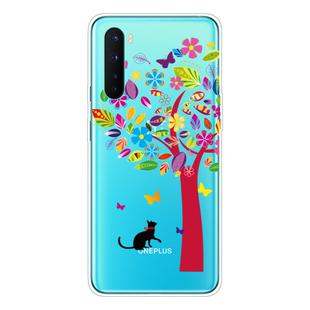 For OnePlus Nord Shockproof Painted Transparent TPU Protective Case(Tree Cat)