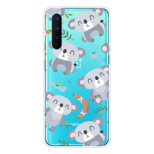 For OnePlus Nord Shockproof Painted Transparent TPU Protective Case(Koala)