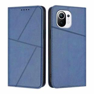 For Xiaomi Mi 11 Strong Magnetic Frosted Flip Leather Phone Case(Royal Blue)