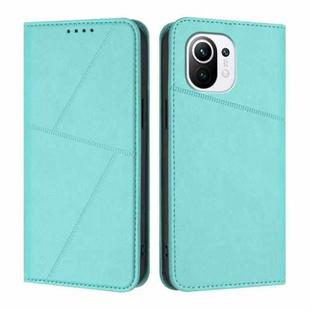 For Xiaomi Mi 11 Strong Magnetic Frosted Flip Leather Phone Case(Light Blue)