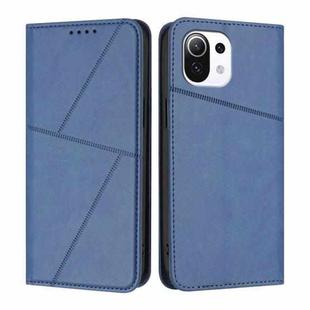 For Xiaomi Mi 11 Lite Strong Magnetic Frosted Flip Leather Phone Case(Royal Blue)