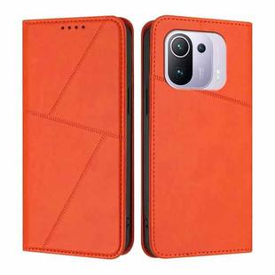 For Xiaomi Mi 11 Pro Strong Magnetic Frosted Flip Leather Phone Case(Orange)