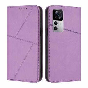 For Xiaomi 12T Strong Magnetic Frosted Flip Leather Phone Case(Light Purple)