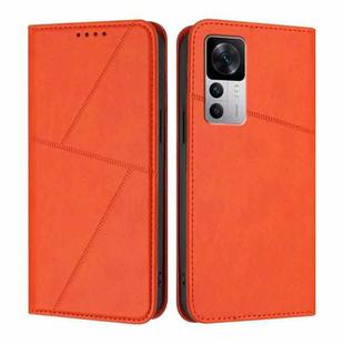 For Xiaomi 12T Strong Magnetic Frosted Flip Leather Phone Case(Orange)