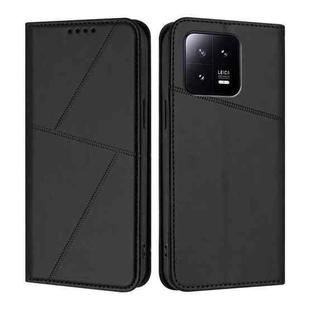 For Xiaomi 13 Strong Magnetic Frosted Flip Leather Phone Case(Black)
