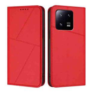 For Xiaomi 13 Pro Strong Magnetic Frosted Flip Leather Phone Case(Red)