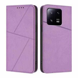 For Xiaomi 13 Pro Strong Magnetic Frosted Flip Leather Phone Case(Light Purple)