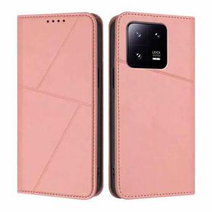 For Xiaomi 13 Pro Strong Magnetic Frosted Flip Leather Phone Case(Pink)