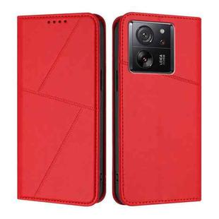 For Xiaomi 13T Strong Magnetic Frosted Flip Leather Phone Case(Red)