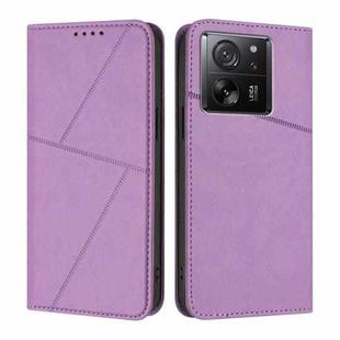For Xiaomi 13T Strong Magnetic Frosted Flip Leather Phone Case(Light Purple)