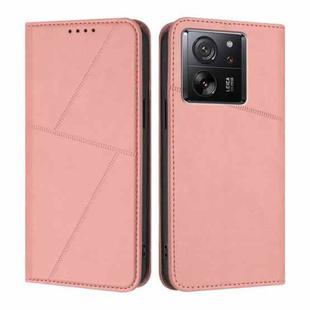For Xiaomi 13T Strong Magnetic Frosted Flip Leather Phone Case(Pink)