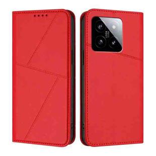 For Xiaomi 14 Strong Magnetic Frosted Flip Leather Phone Case(Red)