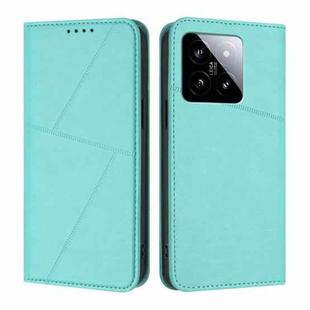 For Xiaomi 14 Strong Magnetic Frosted Flip Leather Phone Case(Light Blue)