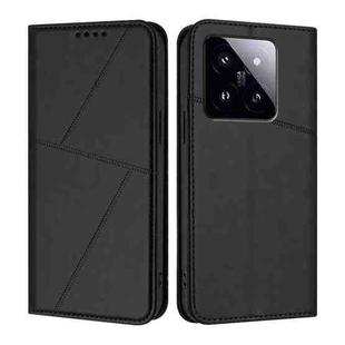 For Xiaomi 14 Pro Strong Magnetic Frosted Flip Leather Phone Case(Black)