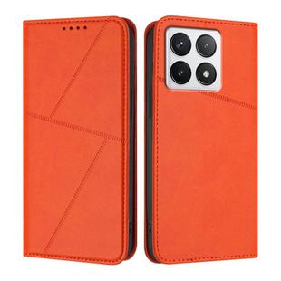 For Xiaomi 14T Strong Magnetic Frosted Flip Leather Phone Case(Orange)